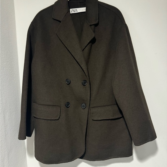 Olive Oversized Blazer Style Peacoat - Picture 2 of 5